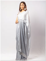 Grey Santoon Saree with Blouse Piece.