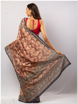Brown Color Tassar Saree With Blouse Piece