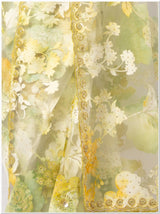 Lemon Hand Emboidered Saree with Piece.