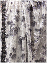Black & White Sequence Saree with Blouse Piece.