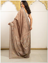 Brown Color Tassar Saree With Blouse Piece.