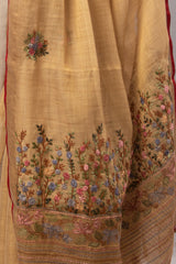 Golden Color Tassar Saree With Blouse Piece.