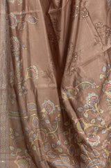 Brown Color Tassar Saree With Blouse Piece.