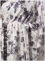 Black & White Sequence Saree with Blouse Piece.