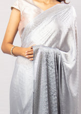Grey Santoon Saree with Blouse Piece.