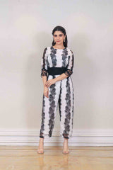 Designer Black and white colour jumpsuit sasyafashion