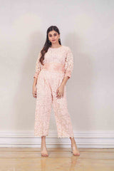 Designer Peach colour jumpsuit sasyafashion