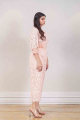 Designer Peach colour jumpsuit sasyafashion