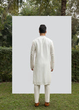 IVORY KURTA WITH HOT PINK MOTIF KURTA SET sasyafashion