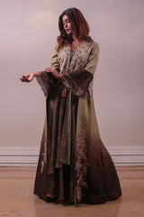Designer Multicoloured Jacket & Overlay Set sasyafashion