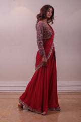 Designer Drape Saree & Blouse Outfit sasyafashion