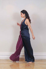 Designer Navy blue and Purple colour jumpsuit sasyafashion