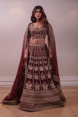 Designer Indian Red Lehenga sasyafashion