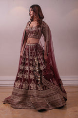 Designer Indian Red Lehenga sasyafashion