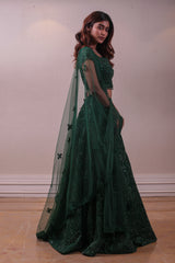 Designer Green Lehenga With Net Embedded Dupatta sasyafashion