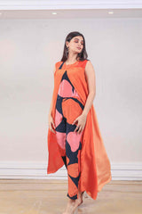 Designer Saffron colour jumpsuit sasyafashion