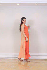 Designer Saffron colour jumpsuit sasyafashion