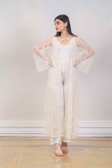 Designer Off white colour jumpsuit sasyafashion