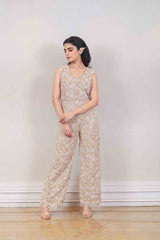 Designer Beige colour jumpsuit sasyafashion