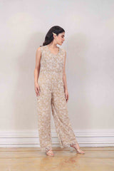 Designer Beige colour jumpsuit sasyafashion