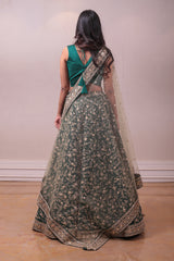 Designer Green Lehenga With Net Embedded Dupatta sasyafashion
