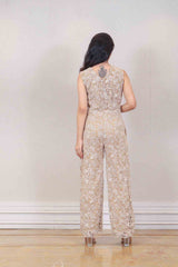 Designer Beige colour jumpsuit sasyafashion