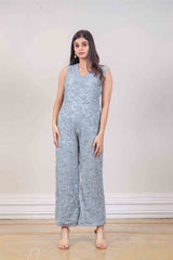Designer Gray colour jumpsuit sasyafashion