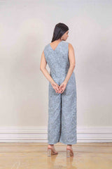 Designer Gray colour jumpsuit sasyafashion