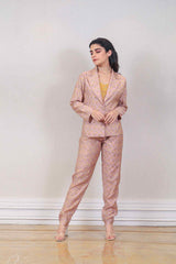 Designer Pink colour Blazer set sasyafashion
