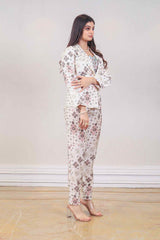 Designer White colour Blazer set sasyafashion
