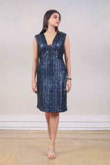 Designer Navy blue colour Dress sasyafashion