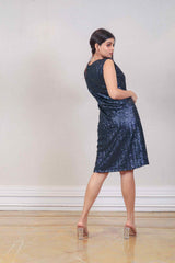 Designer Navy blue colour Dress sasyafashion