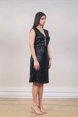 Designer Black colour Dress sasyafashion