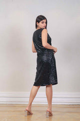 Designer Black colour Dress sasyafashion