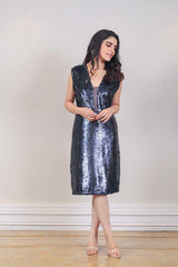 Designer Navy blue colour Dress sasyafashion