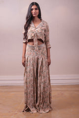 Designer Multi Printed Satin Gharara Set sasyafashion