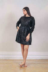 Designer Black colour Dress sasyafashion