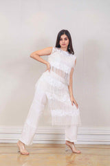 Designer White colour co-ord sasyafashion
