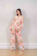 Designer Peach colour co-ord sasyafashion