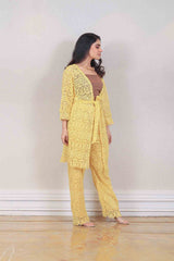 Designer Yellow colour co-ord sasyafashion