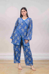 Designer Blue colour co-ord sasyafashion
