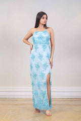Designer Blue colour Gown sasyafashion