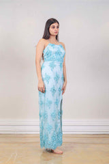 Designer Blue colour Gown sasyafashion