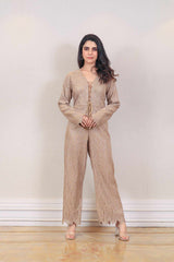 Designer Golden colour jumpsuit sasyafashion