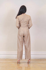 Designer Golden colour jumpsuit sasyafashion