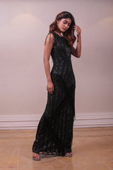 Designer Black Mesmerising Gown sasyafashion