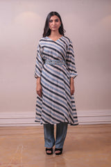 Designer Blue Cotton Chanderi Kurti Palazzo Set sasyafashion