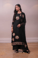 Designer Black Embedded Salwar Kameez Set sasyafashion