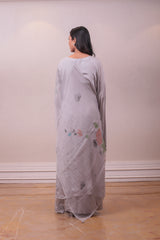 Designer Grey Printed Salwar Kameez Set sasyafashion