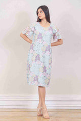 Designer Light blue colour Dress sasyafashion